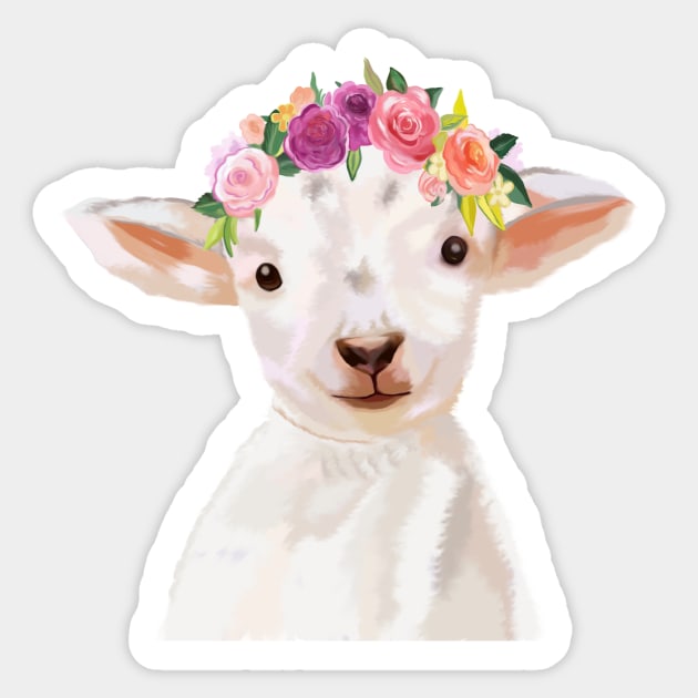 Baby Lamb Sticker by Curtin Creative Art